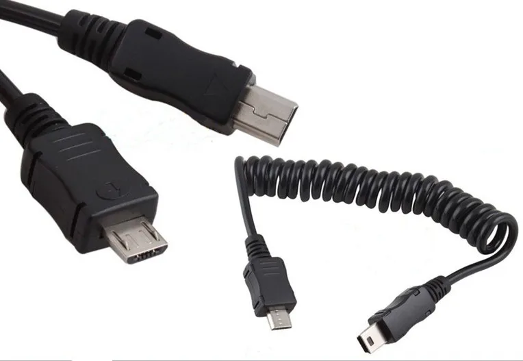 Спиральный адаптер Micro USB B 5Pin M к Mini Male 1 м 3FT|usb b|mini usb busb to mini |