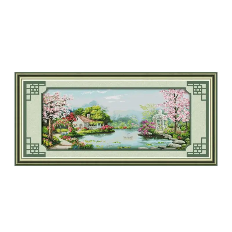 

Joy Sunday Landscape Cross Stitch Patterns 11CT 14CT Cross Stitch Set Plantation of Love DMC Embroidery Needlework Sets Printed