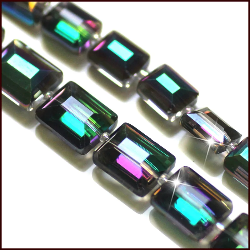 2020 новые однолицевые зеленые Кристальные стеклянные бусины квадратной формы DIY