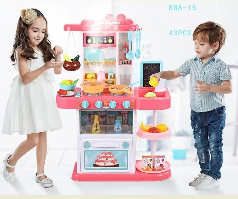889152 with BOX Классические ролевые игры, кухонные игрушки, имитирующий светильник шеф-повара, кухонные наборы, Кук, Веселая игра, подарок для девочек, игрушки для девочек, миниатюрная еда - Цвет: 889152 with BOX