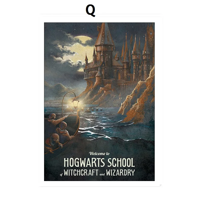 15 Холст плакат Экспресс Diagon аллея Hogsmeade настенная художественная живопись киноплакаты домашний декор наклейка на стену - Цвет: 15