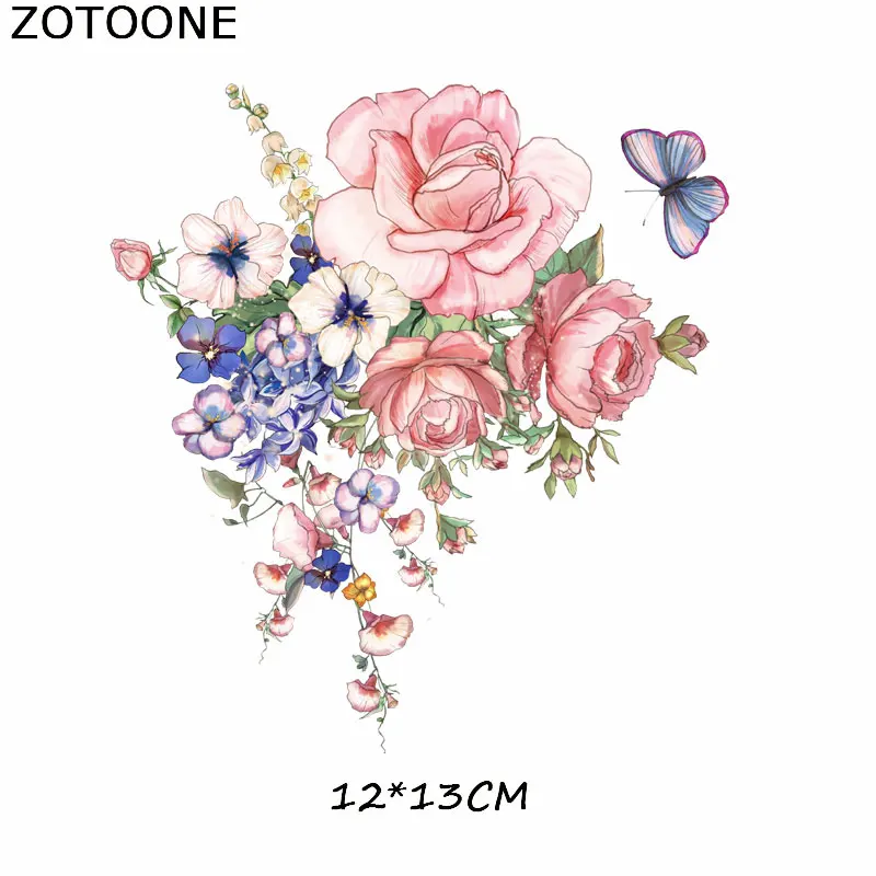 ZOTOONE Красивая термоклейкая Цветочная нашивка сделай сам моющиеся значки