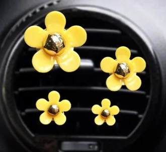 

4 Pieces Set Car Air Vent Ornaments Decoration Aromatherapy Flowers Car Air Conditioning Perfume Balm Container