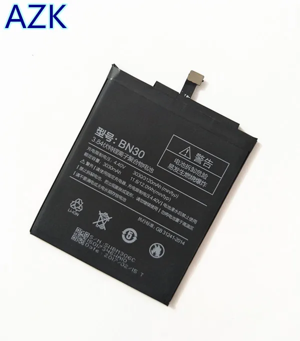 АЗК 3030 мАч новые высококачественные BN30 батарея для Xiaomi Redmi 4A red rice 4a мобильный