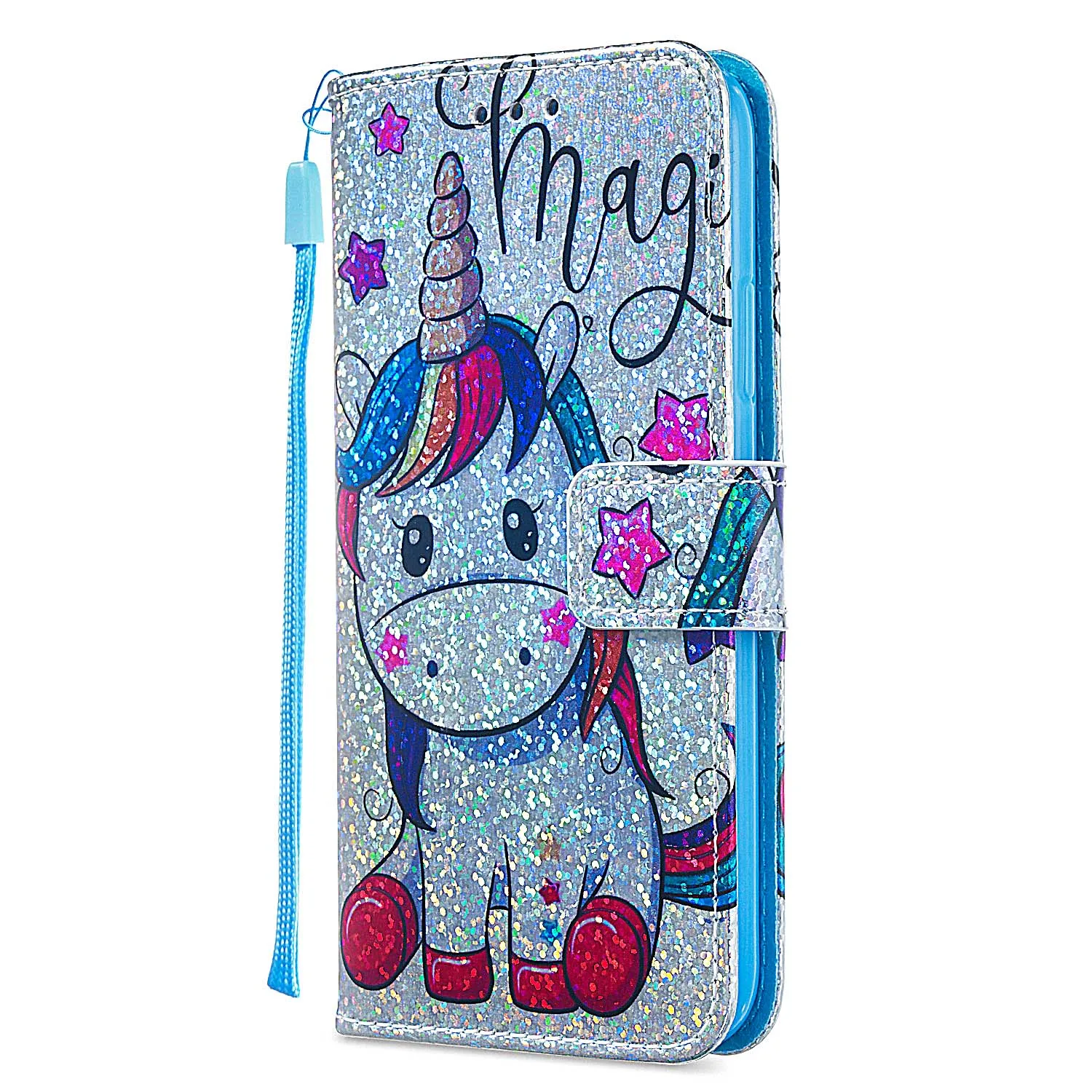 Stars Unicorn Модный сверкающий чехол для Fundas samsung S10E S10 S9 S8 A7 j4 j6 M30 M20 M10 A10 A20 A30 A40S A50 A70 чехол-кошелек для телефона в D03Z - Цвет: Stars Unicorn