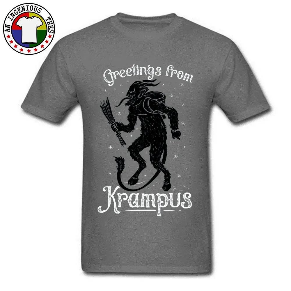 Krampus демон дьявол Монстр футболка зеленая Шея Осень хлопок ткань топ футболки повседневные короткий рукав футболки для мужчин новинка - Цвет: Dark Gray