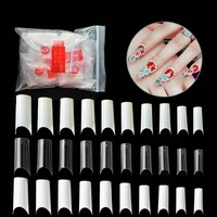500pcs nail art clear white half cover acrylic jelly poly nail gel french false nail tips uv gel extension manicure tool