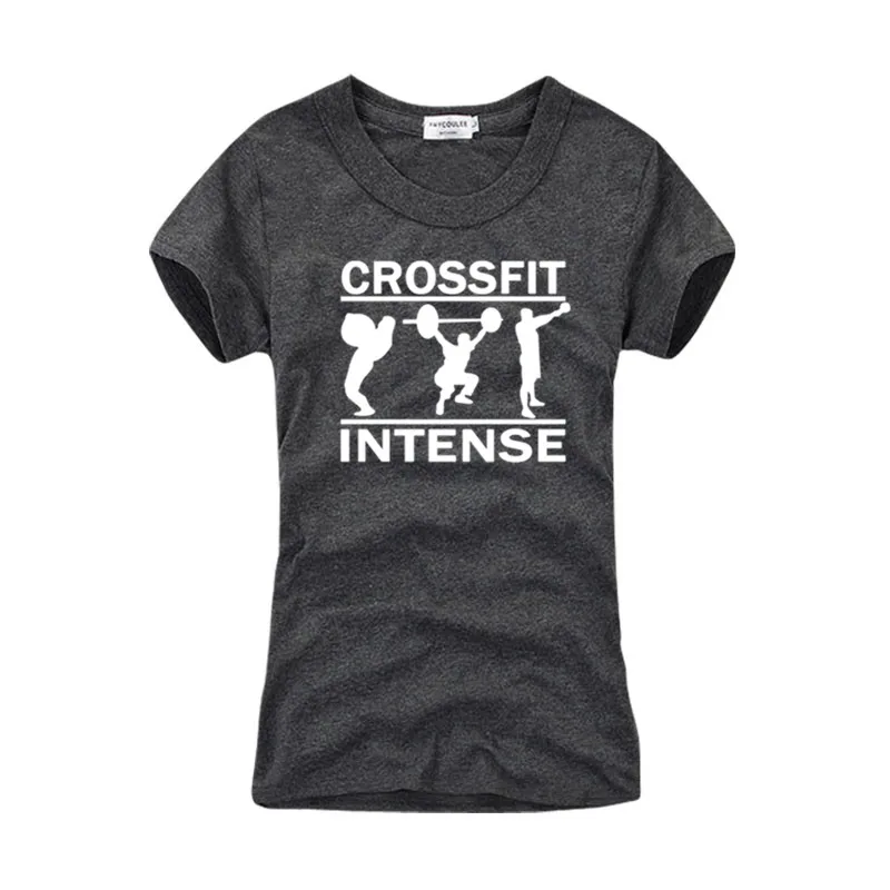 2018 Для женщин летние футболка Crossfit интенсивные печатных Фитнес Футболка Camiseta