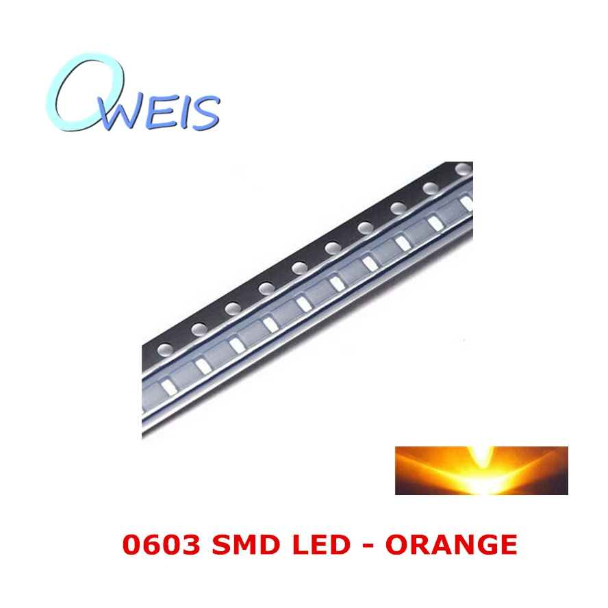 

50PCS 0603 super bright ORANGE SMD LED 1608 indicator sign light emitting diode 0603 ORANGE light beads FREE SHIPPING