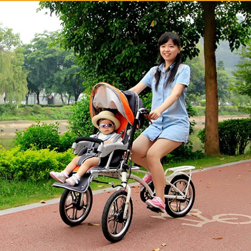 16 дюймов 3 колеса мать Детские коляски Коляска складной держатель для велосипеда