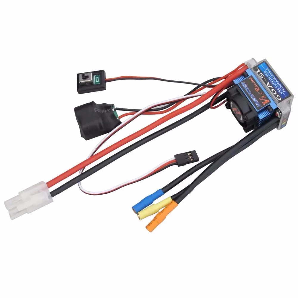 Hobbypower 60a ESC Бесщеточный Скорость контроллер + 3650 3900kv 5200kv 4 полюса Двигатель для 1/10