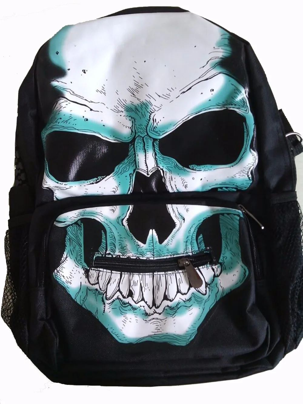 Fashion Men Women Nylon Punk Skull Backpack 108 Book School Shoulder Bag | Багаж и сумки