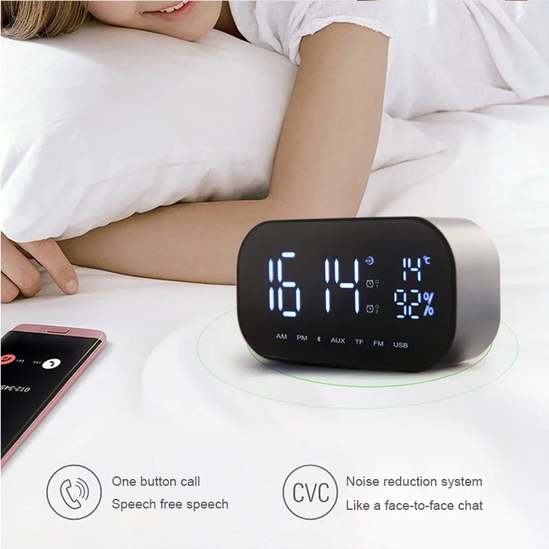 Новые портативные беспроводные bluetooth колонки светодиодные будильники радио