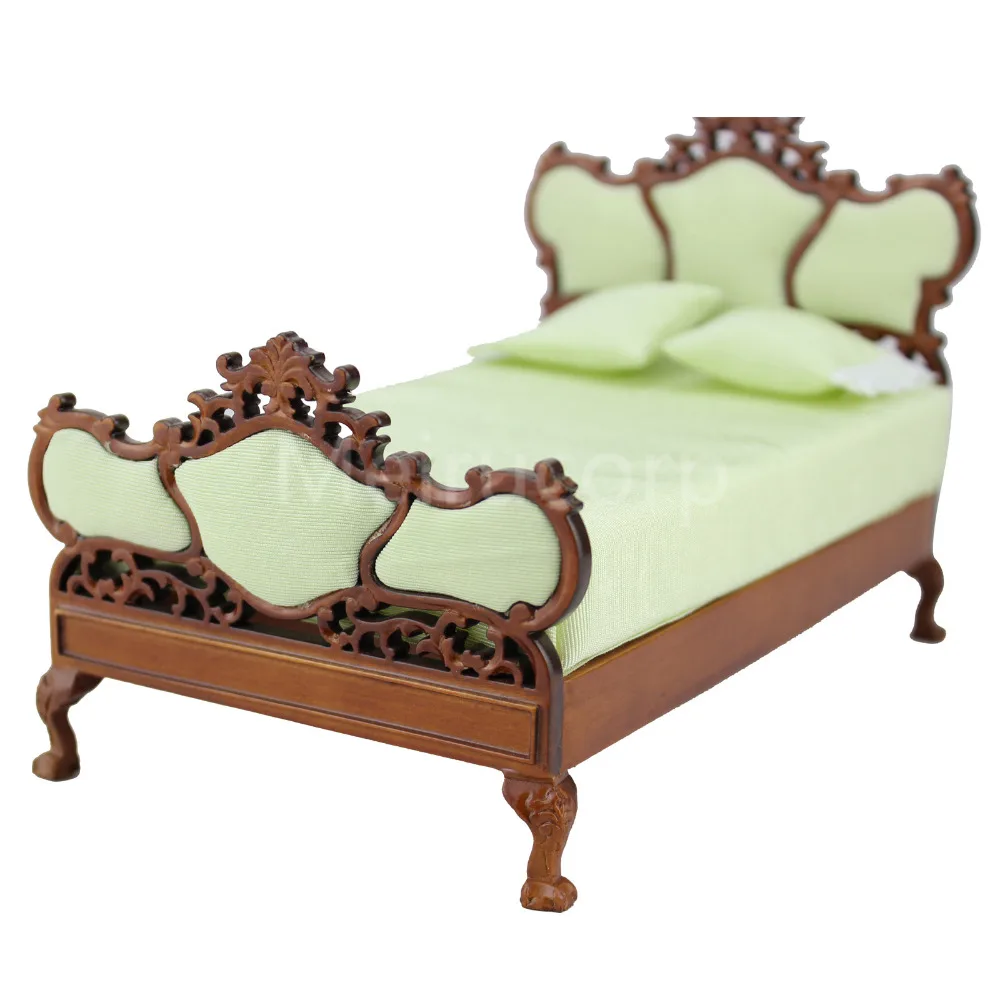 dollshouse furniture 1/12 scale vintage Hand carved Classical bed | Игрушки и хобби