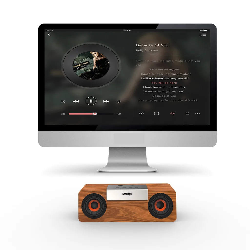 Портативный деревянный Bluetooth беспроводной динамик 3D Hi Fi стерео TWS