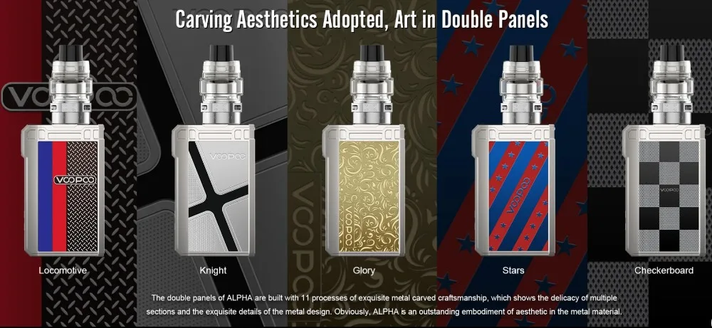 VOOPOO Альфа почтовый комплект 180W коробка на молнии мод электронная сигарета 4 мл Maat бак с MT-M2 MT-M1 катушки электронная сигарета