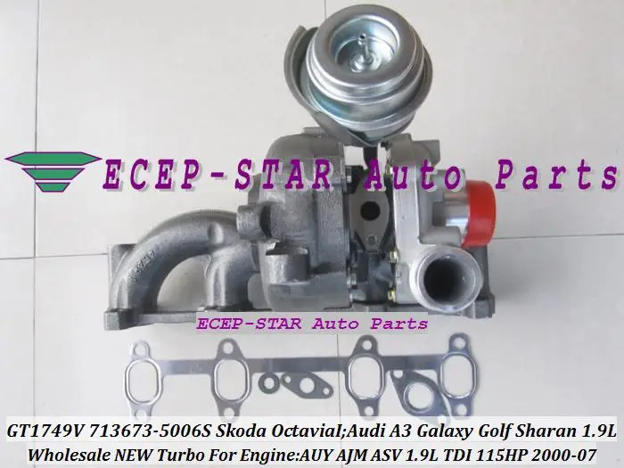 Бесплатная доставка GT1749V 713673 5006S 038253019D для Audi A3 Galaxy Golf Sharan Skoda Octavia I 1.9L TDI AUY ASV 115HP 00