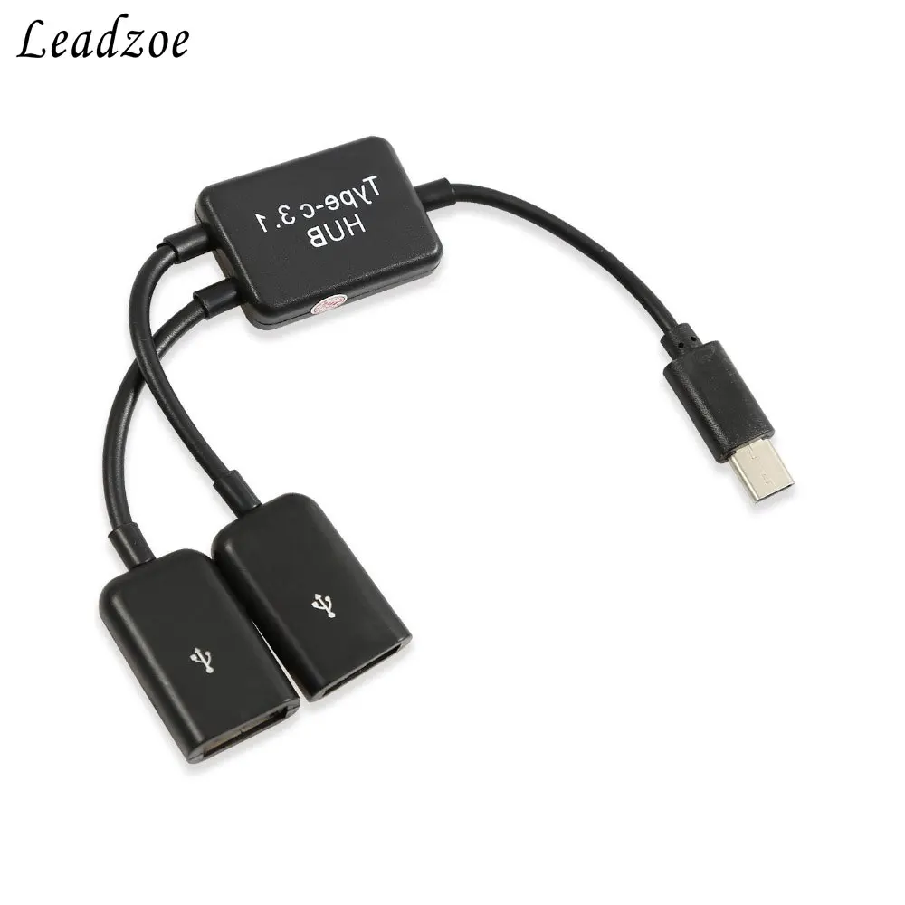 USB C концентратор Leadzoe 3 1 Тип на двойной 2 порта адаптер для Macbook PC ноутбук компьютер