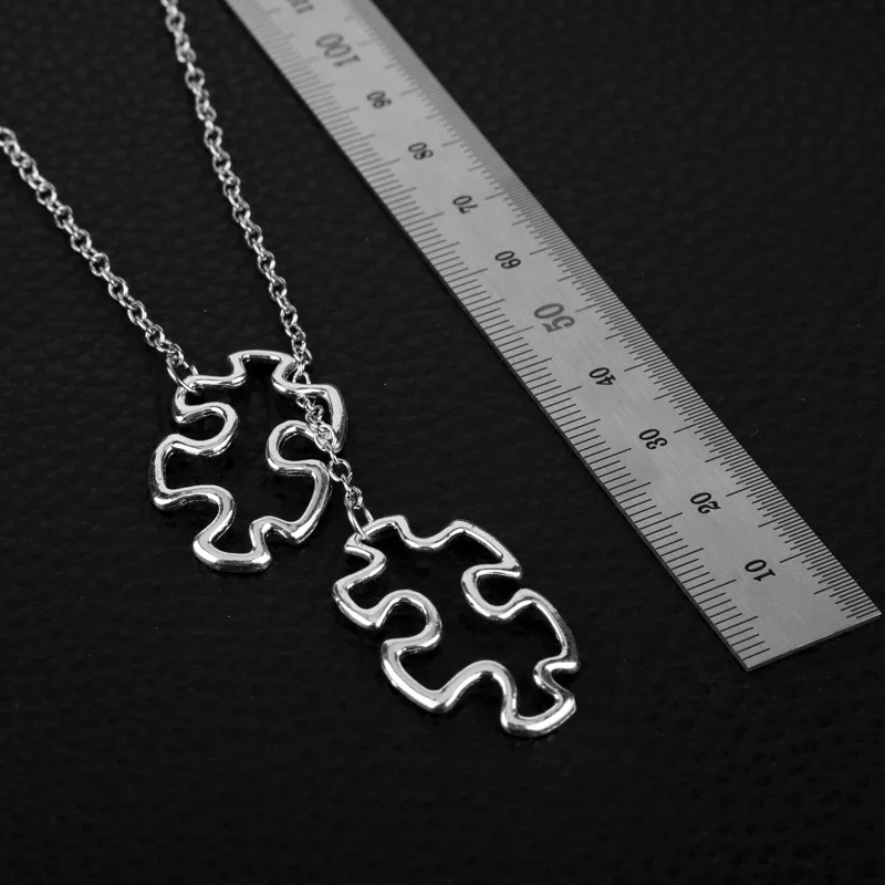 2019 очаровательные серебряные осознание аутизма полые двухслойная головоломка