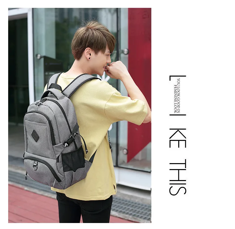 Модный женский мужской рюкзак для ноутбука с зарядкой через USB компьютера