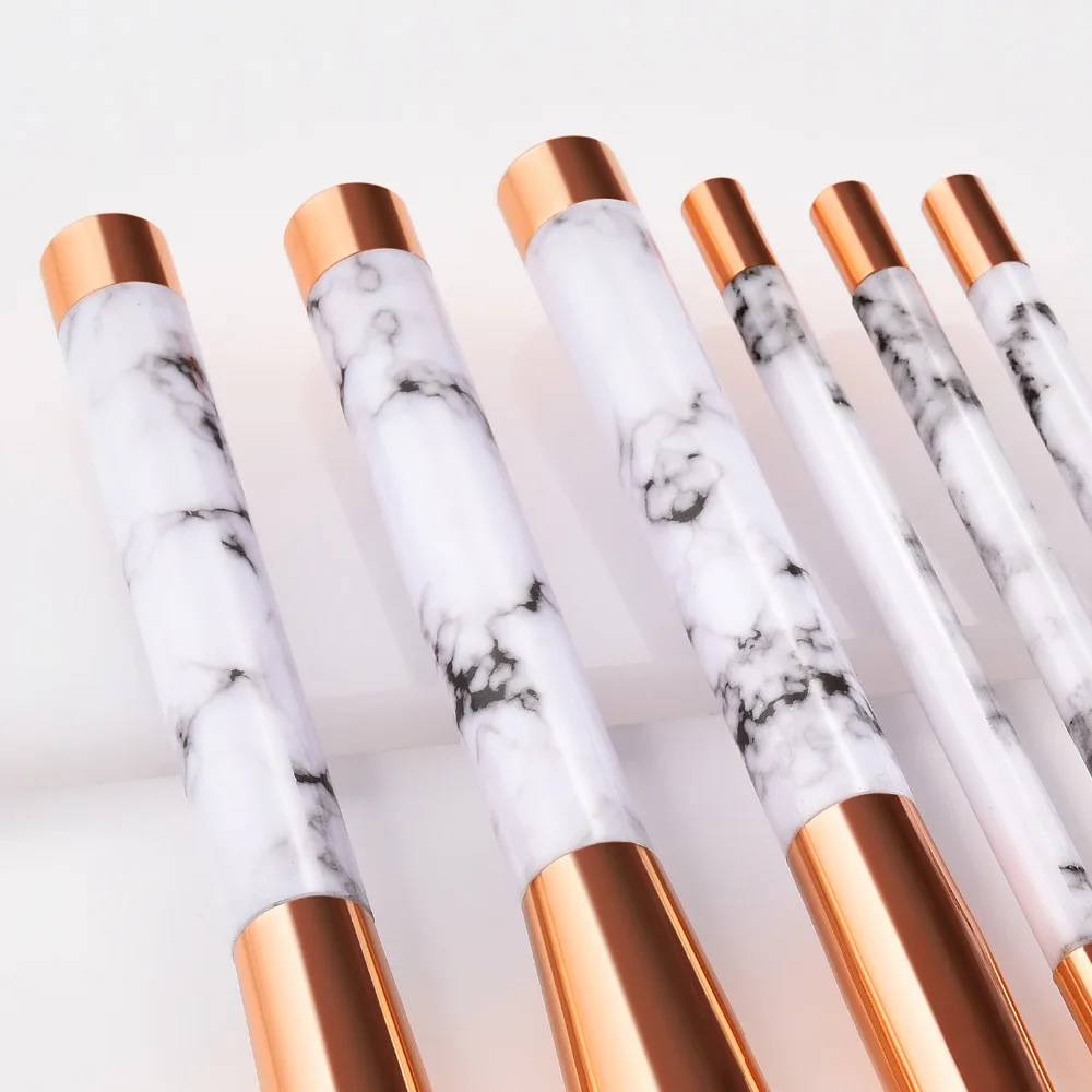 Pro 6 шт. набор кистей для макияжа мраморная ручка порошок Косметическая кисть
