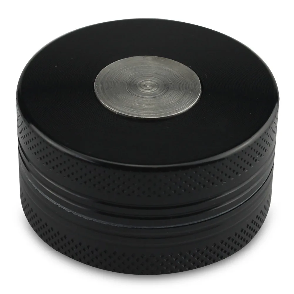 

Formax420 1.5 Inch 2 Layers Aluminum Hand Press Herb Grinder Tobacco Smoking Grinder Black Color