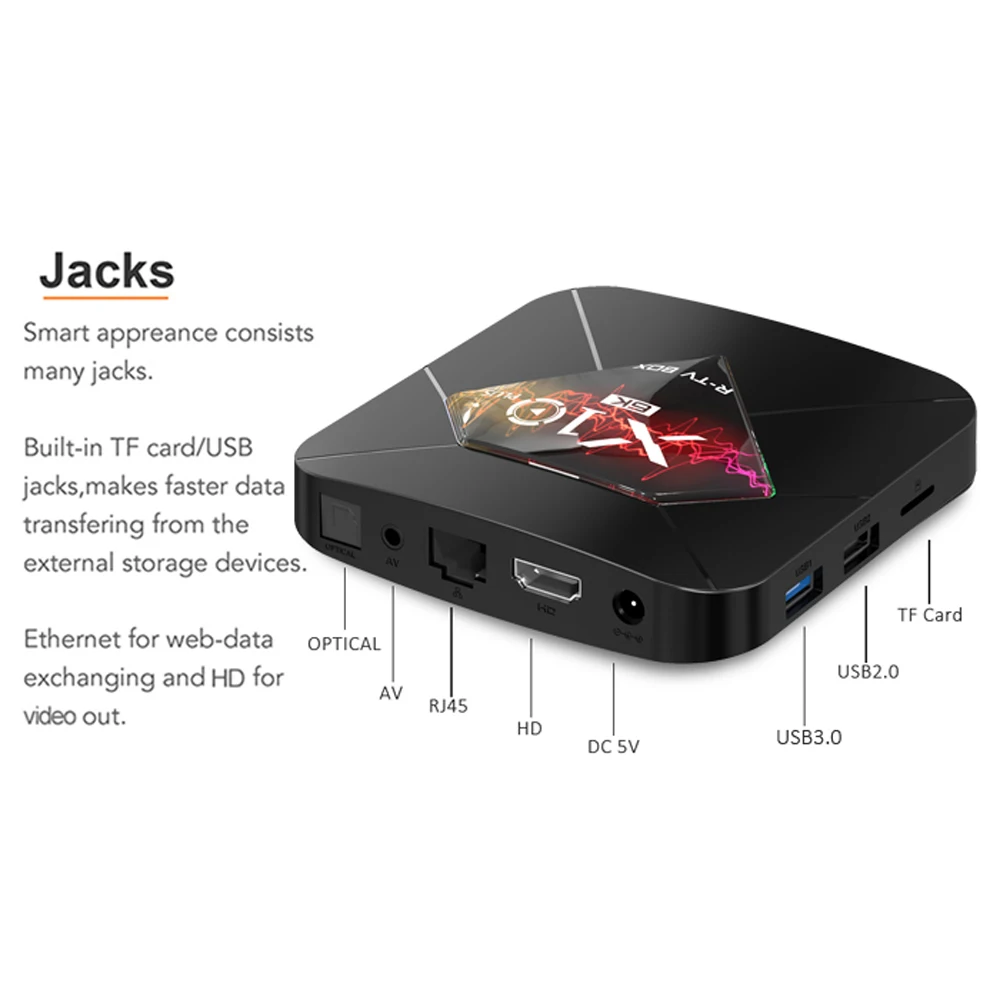ТВ Приставка Smart TV X10 PLUS Android 9 0 Allwinner H6 4K медиаплеер 4 Гб ОЗУ 32 ПЗУ 2 4G WiFi USB3.0 H.265 VP9