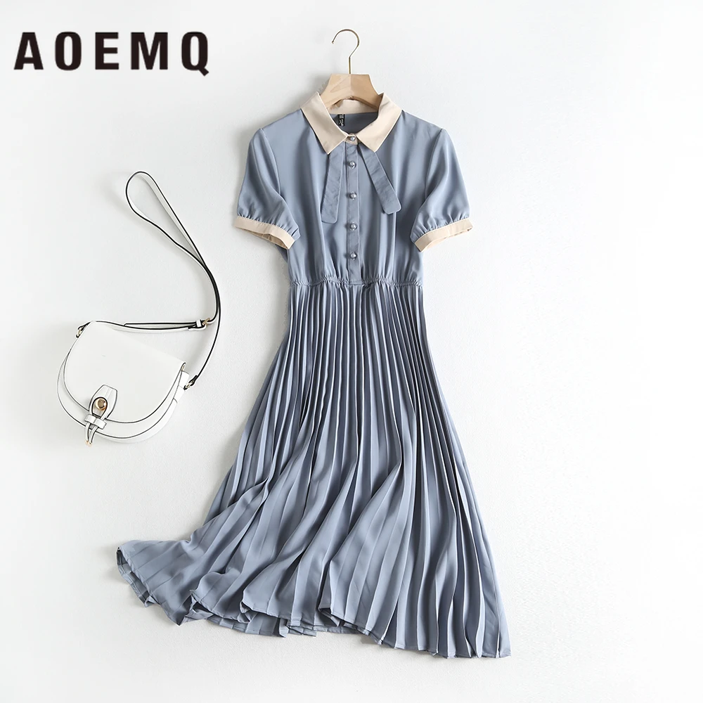 AOEMQ модные новые летние платья консервативные принцессы в школьном стиле