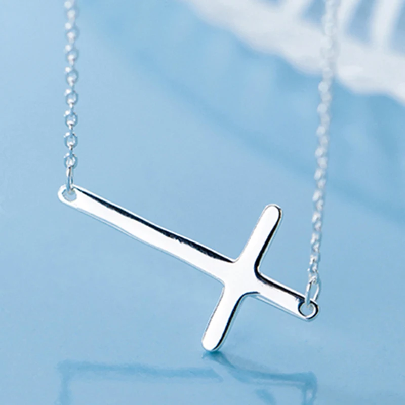 Новые полированные ожерелья и подвески с крестом винтажные реальные искусственные серебряные украшения