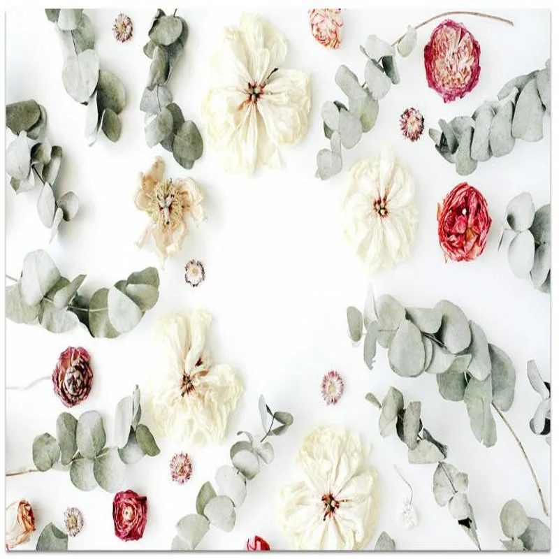 Wellyu заказной большой масштаб росписи 3d свежий скальон роза лист сухой цветок ТВ