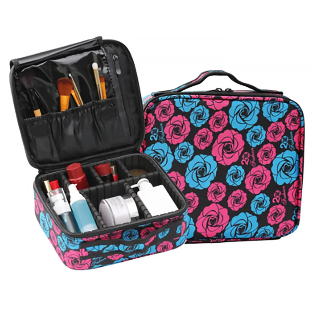 Women Waterproof Travel Makeup Bag Professional Removable Compartment Rose Storage Portable Small Red Lips Case Cosmetic | Красота и