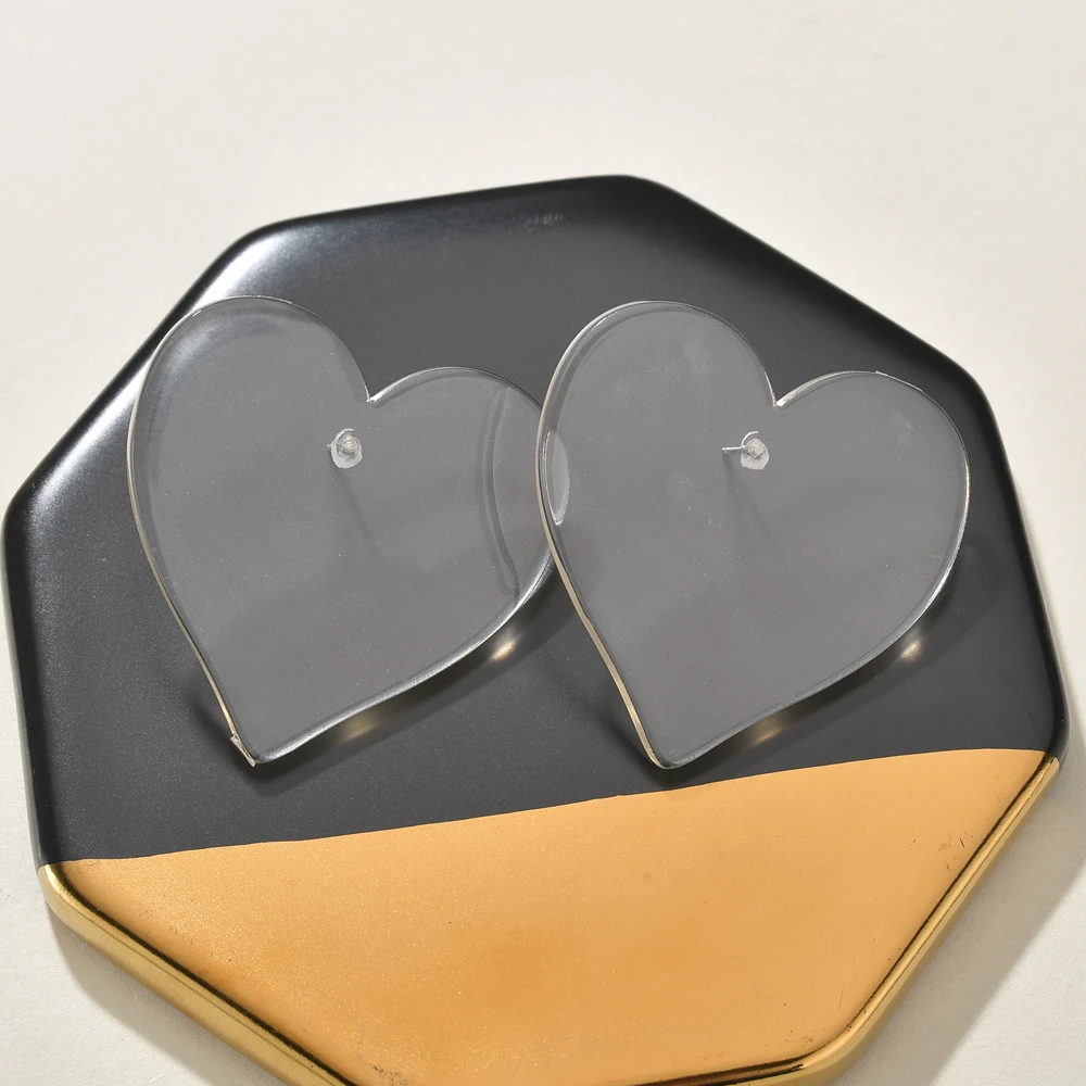 Женские серьги в форме сердца с белым сердечком свадебные украшения акриловые