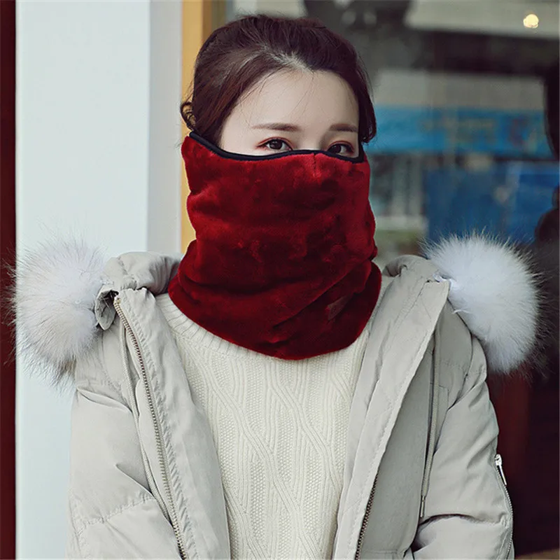 Adult-Wine red Зимний шарф ветрозащитная Пылезащитная маска для лица Теплые маски для шеи подходит для велоспорта, лыжного туризма, путешествий, спорта на открытом воздухе - Цвет: Adult-Wine red