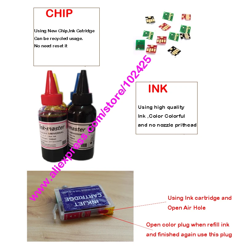 Einkshop T3591 T3581 многоразовый картридж для Epson T35 T35XL WorkForce Pro WF-4720 WF 4725 WF-4770 принтер без чипа