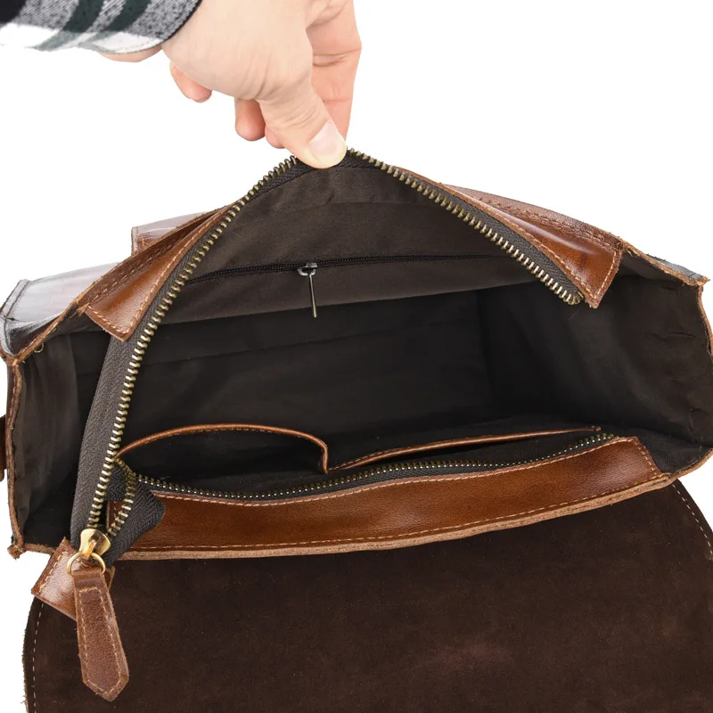 Мужской рюкзак из натуральной воловьей кожи в стиле ретро|backpack business|business