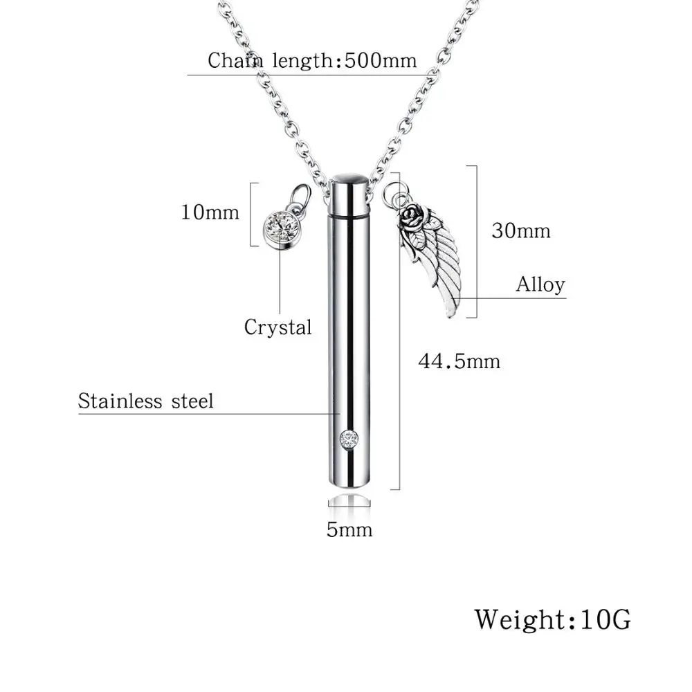 Ожерелье с цилиндрической подвеской из нержавеющей стали фианитами|Подвески| |