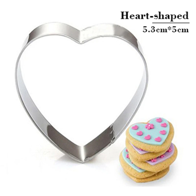 

Hot Love Heart Cookie Tools Cutter Mould Biscuit Press Icing Set Stamp Mold Stainless Steel Baking Accessories Kitchen Supplies