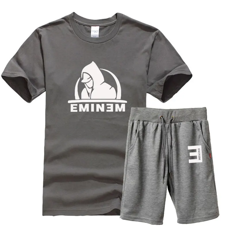 Новинка 2018 модная Мужская хлопковая футболка с короткими рукавами Eminem