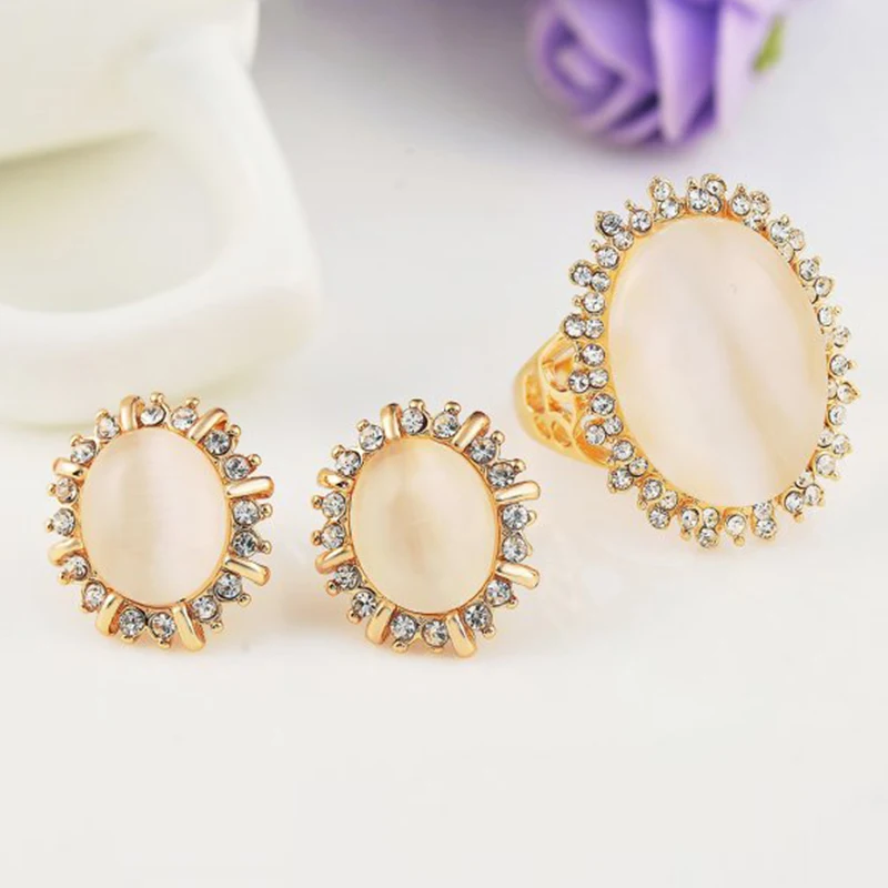 Мода Ювелирные Наборы для Женщин Партийные Кольца и Серьги Гипербола Стиль