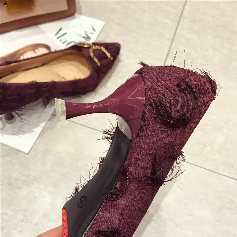 Туфли-лодочки женские на высоком каблуке 6 см с острым носком | Обувь