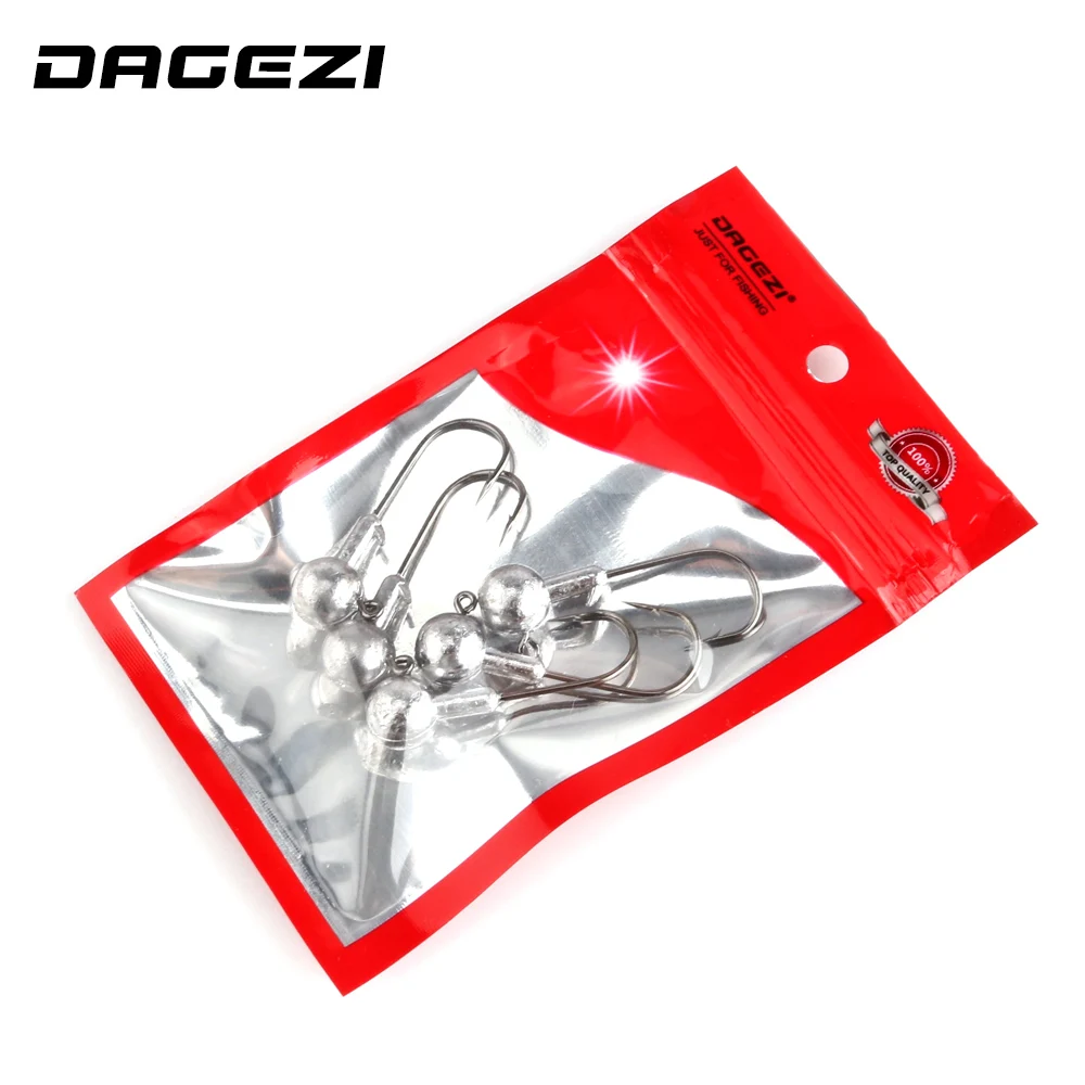 DAGEZI 5 шт./лот Jig head свинцовые крючок 3.5g/5g/7g бронзовых морских рыболовных крючков
