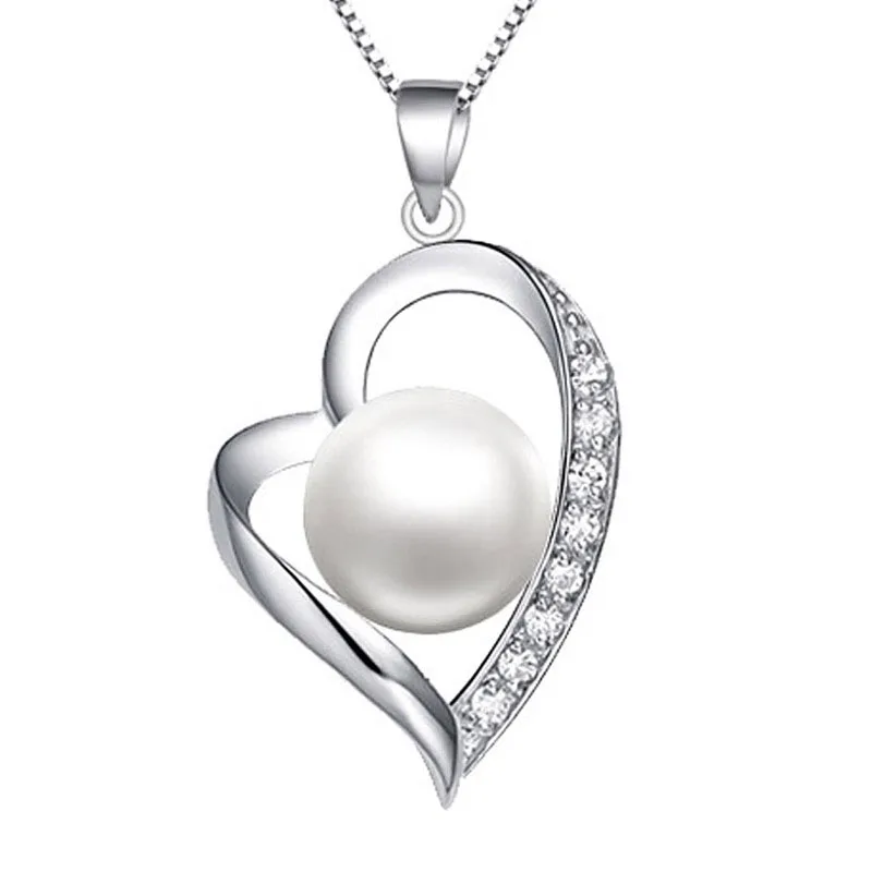 Цепочка с кулоном в виде сердца из серебра 925 пробы фианитами|jewelry jade|jewelry choker