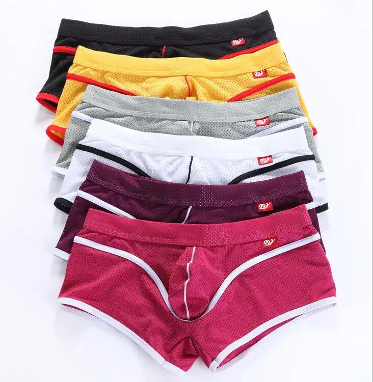 Мужские сексуальные сетчатые боксеры шорты дышащее нижнее белье Wangjiang|mesh boxer