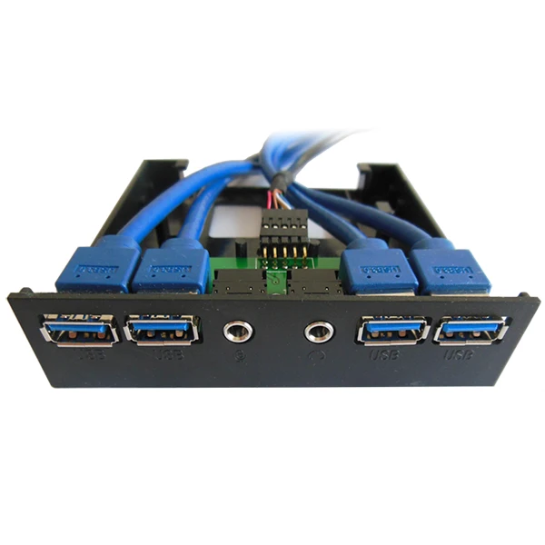 4 USB 3.0 with Audio En-Labs чехол для ПК 3,5 дюйма Передняя панель 4 порта USB 3,0 usb-хаб с HD аудио и микрофоном, 2 x USB 3,0 мама к материнской плате 20pin кабель - Цвет: 4 USB 3.0 with Audio