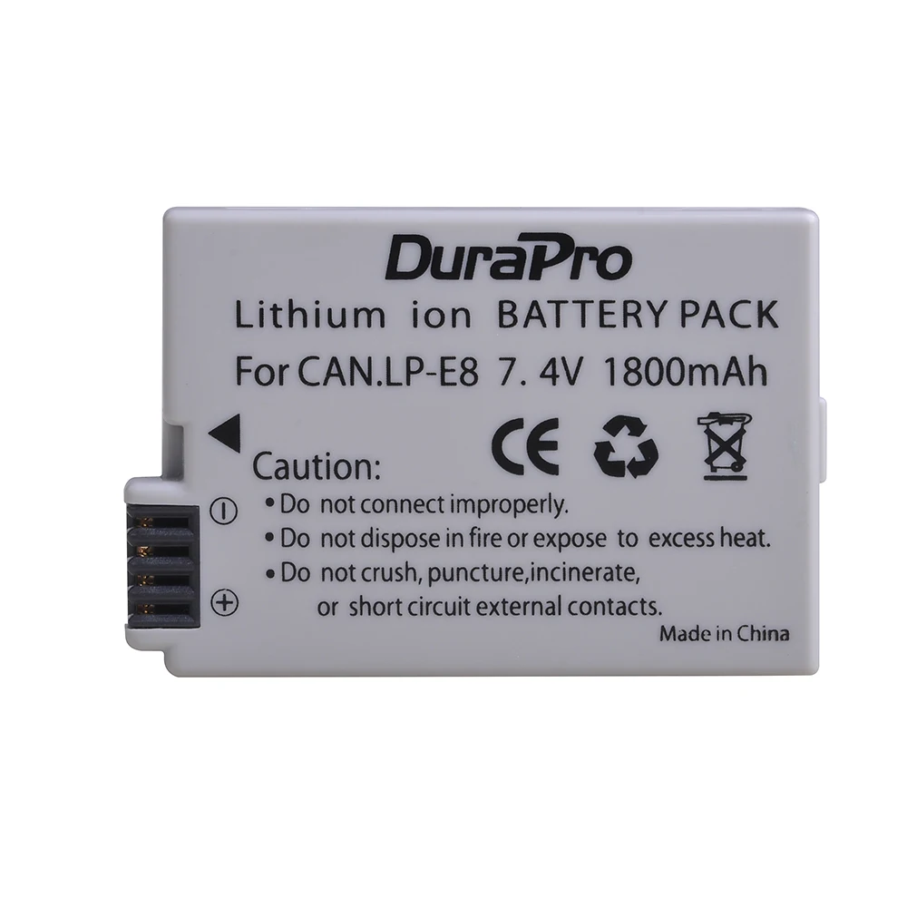 Аккумуляторная батарея DuraPro 2x LP E8 LPE8 + зарядное устройство USB с ЖК дисплеем для