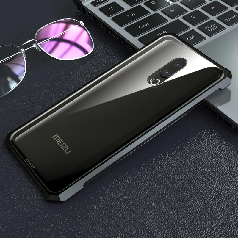 Для MEIZU 16th Plus, чехол, Роскошный Жесткий металлический каркас, прозрачное стекло, защитный чехол для телефона, для MEIZU 16th, задняя крышка