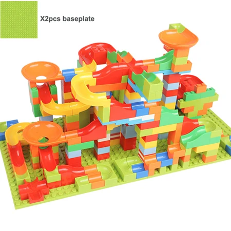 330pcs without box 165-330 шт DIY строительные блоки мраморный гоночный лабиринт, Шариковая дорожка, моделирующие строительные игрушки для детей, совместимые брендовые блоки - Цвет: 330pcs without box