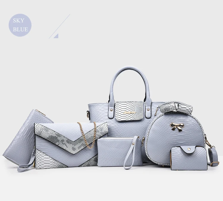 17 New Women Shoulder Bags serpentine Leather Handbags Fashion Female bag High Quality 6-Piece Set Designer Brand Bolsa Feminina