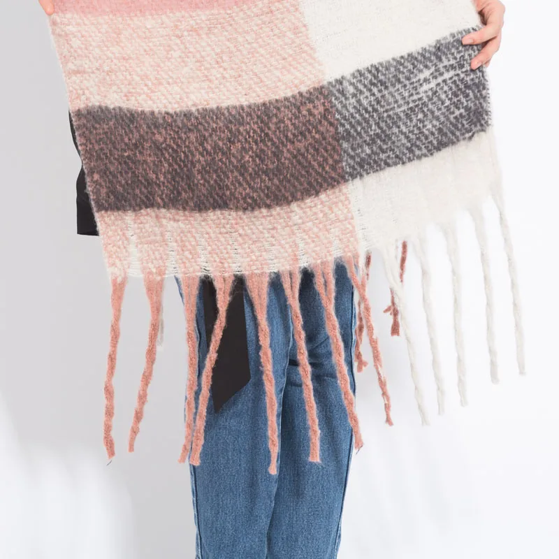 RUNMEIFA клетчатый дизайн женский зимний шарф Элегантный Пашмины палантин