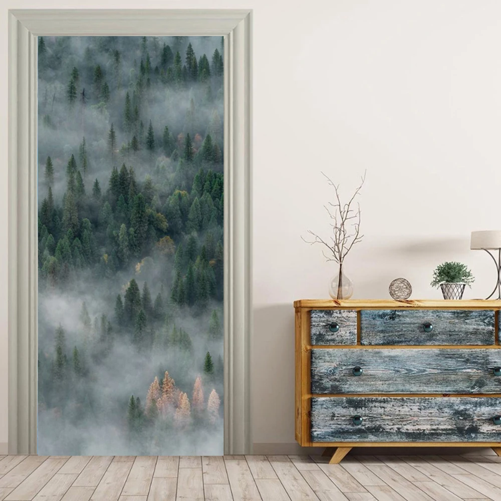 Forest In Fog Mural Sickers Door Sticker Wallpaper Decals Home Decoration Sep027139 | Дом и сад